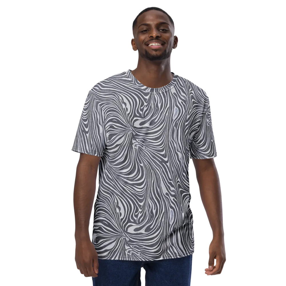 Monochrome Maelstrom on Men's Crew Neck T-Shirt — Front