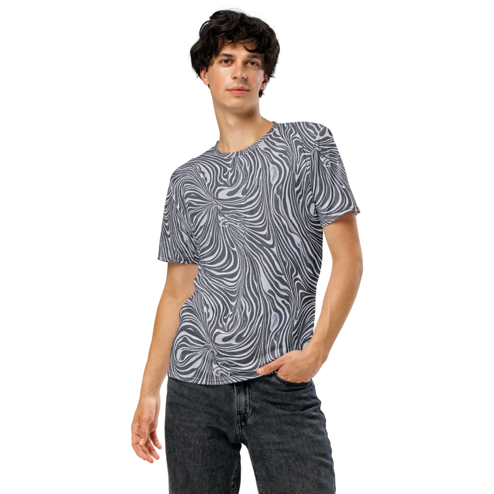Monochrome Maelstrom on Men's Crew Neck T-Shirt — Front