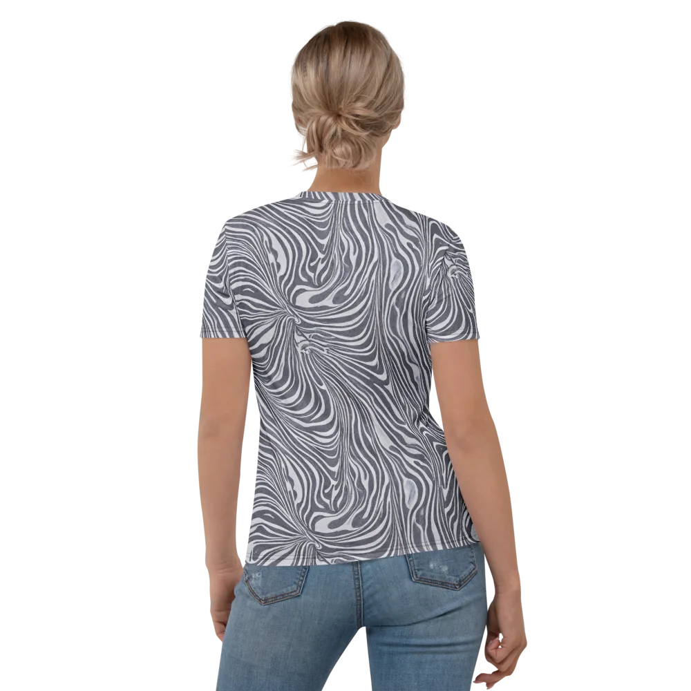 Monochrome Maelstrom on Women's Crew Neck T-Shirt — Back