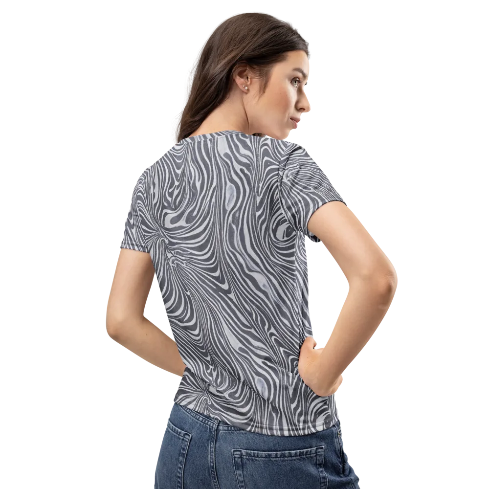 Monochrome Maelstrom on Women's Crew Neck T-Shirt — Back