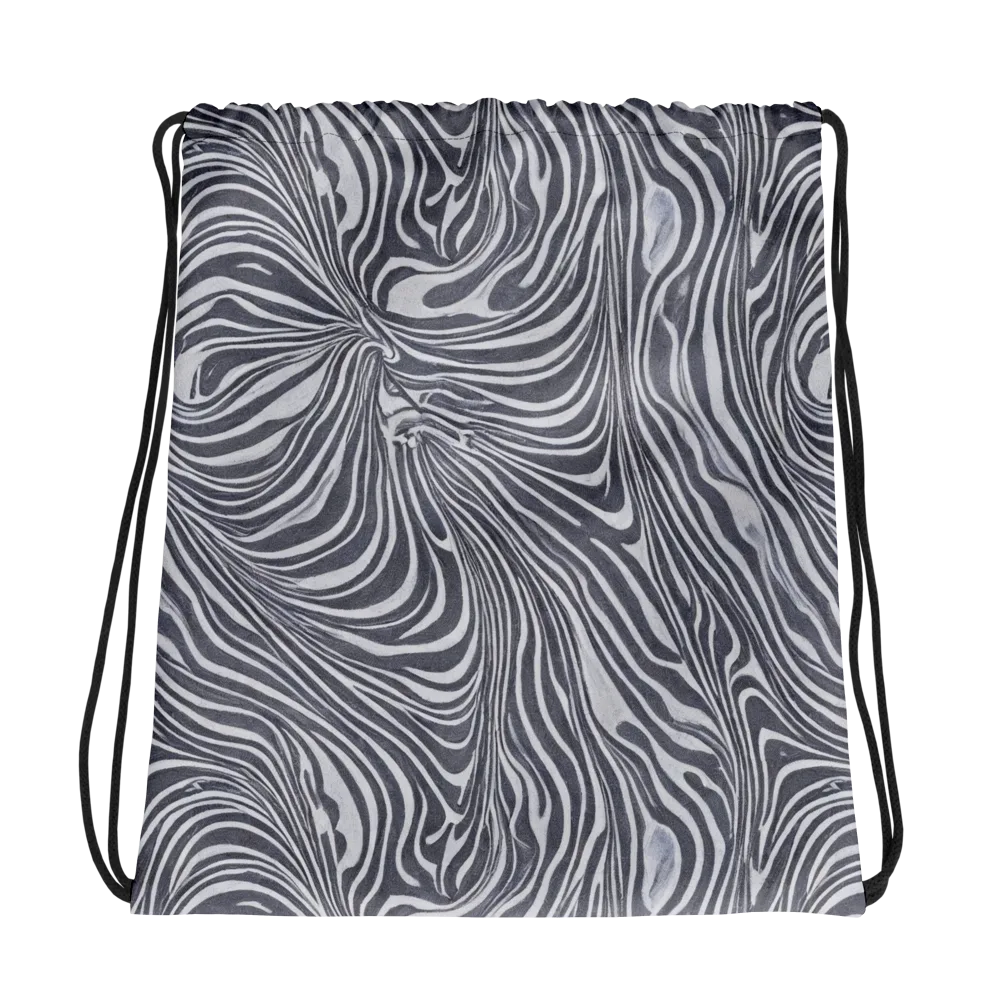 Monochrome Maelstrom on Drawstring Bag — Photo