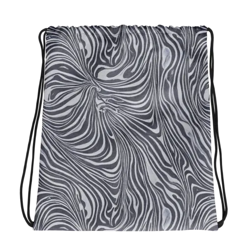 Monochrome Maelstrom on a Drawstring Bag