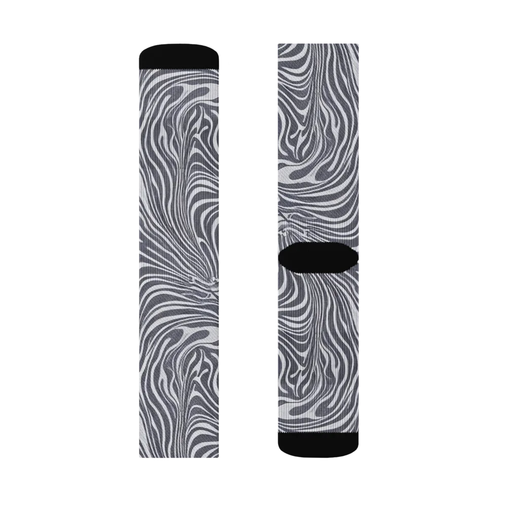 Monochrome Maelstrom on Socks — Left Sock