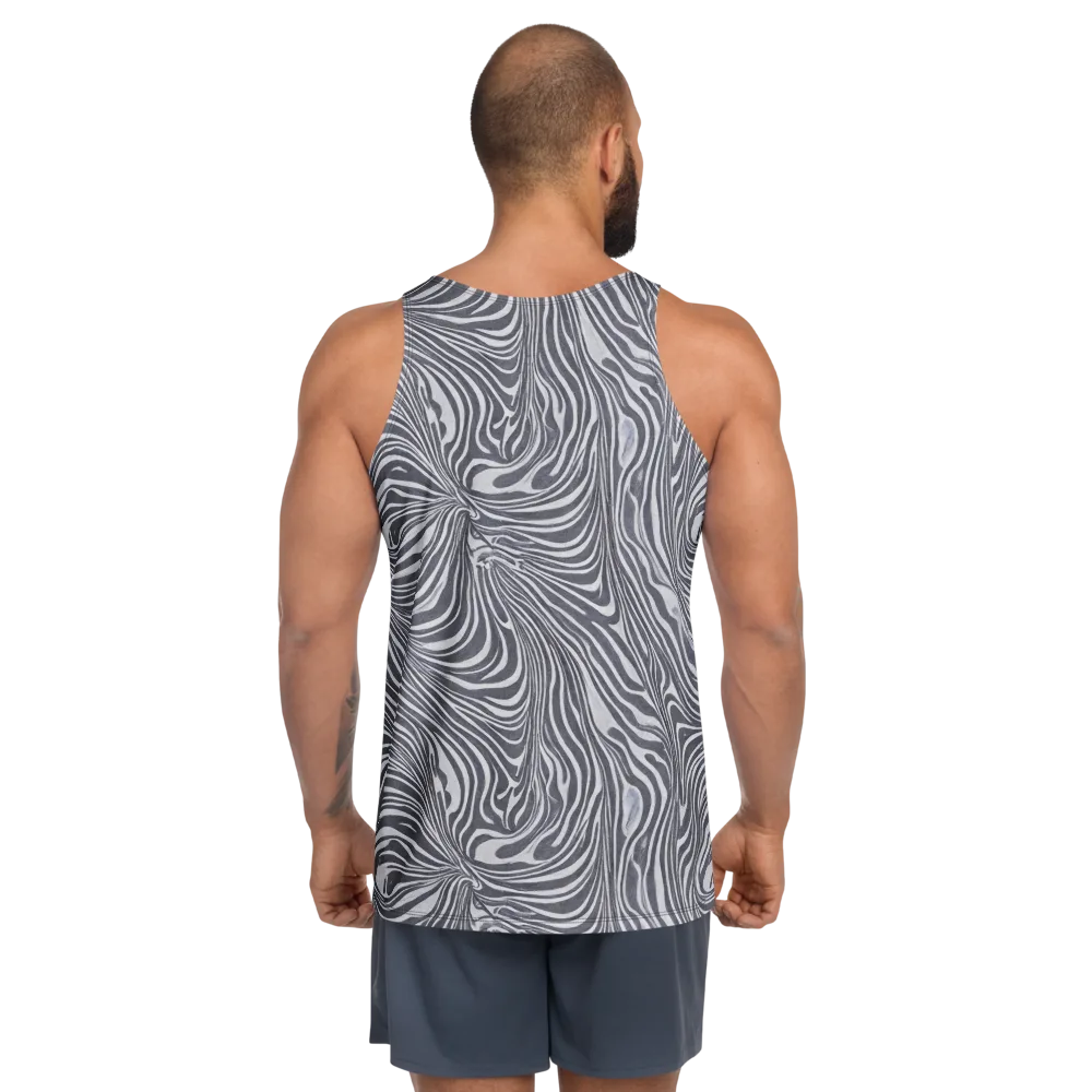 Monochrome Maelstrom on Men's Tank Top — Back
