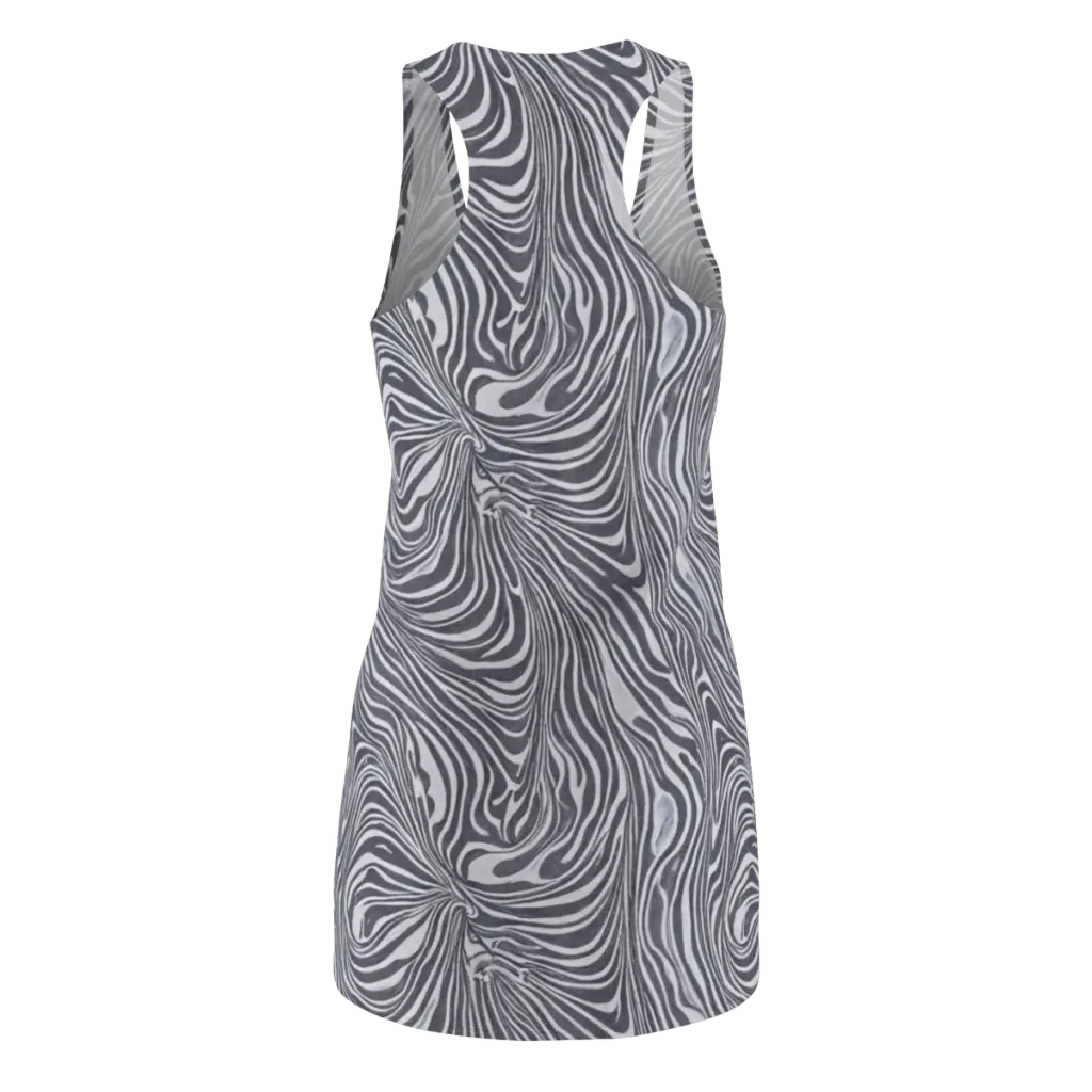 Monochrome Maelstrom on Racerback Dress — Back