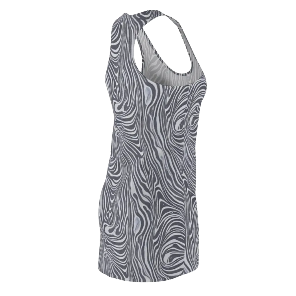 Monochrome Maelstrom on Racerback Dress — Back Side