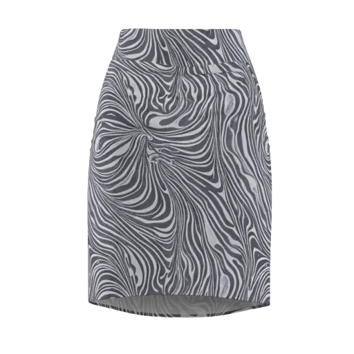 Monochrome Maelstrom on a Pencil Skirt