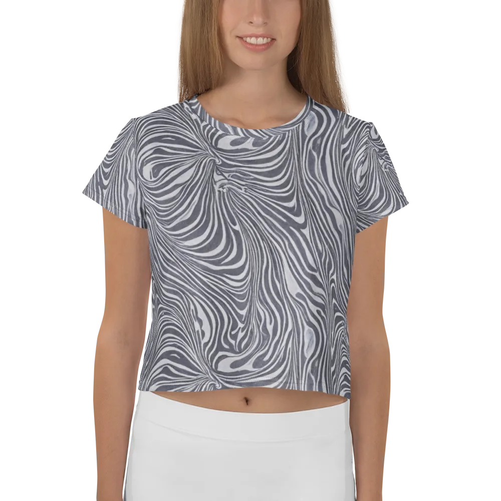 Monochrome Maelstrom on Crop Tee — Front