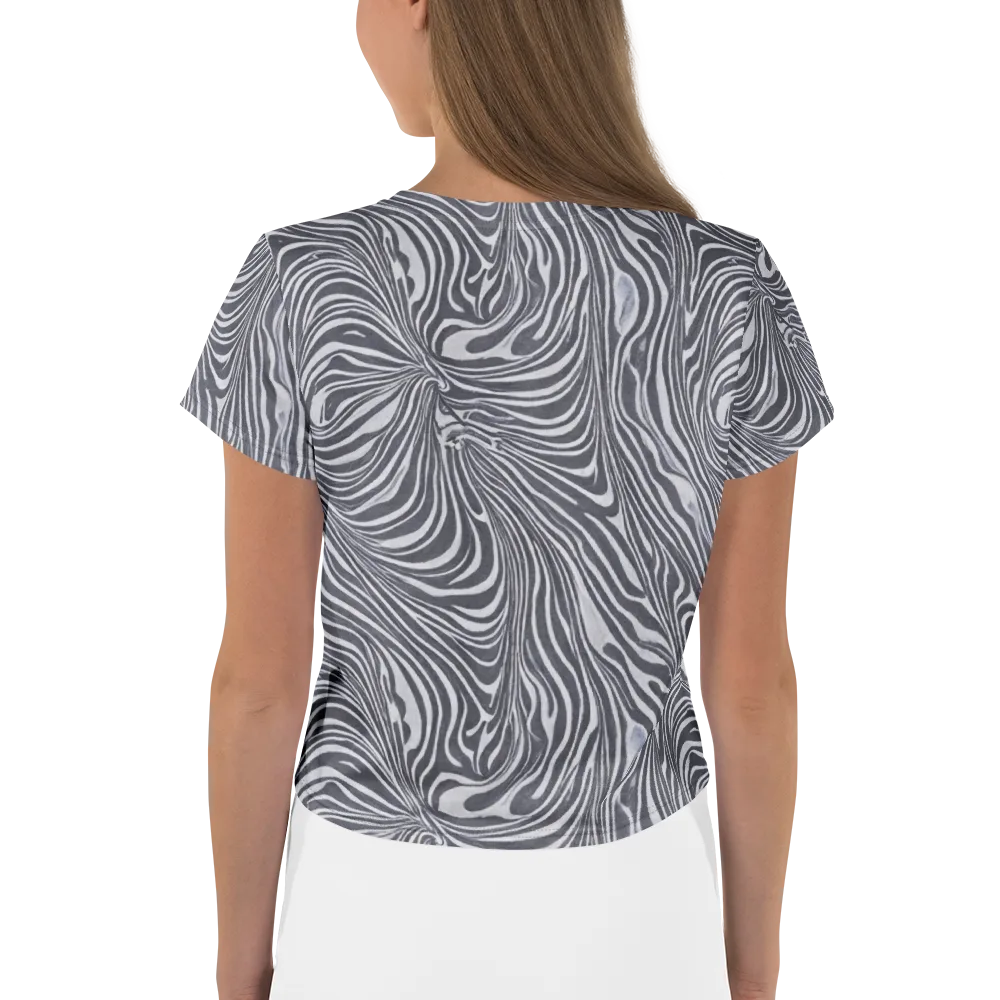 Monochrome Maelstrom on Crop Tee — Back