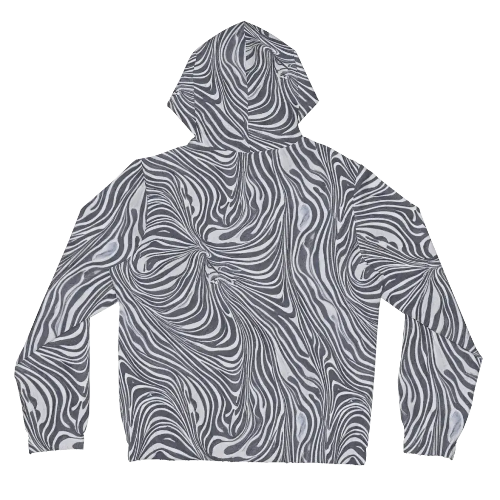 Monochrome Maelstrom on Women's Full-Zip Hoodie — Back
