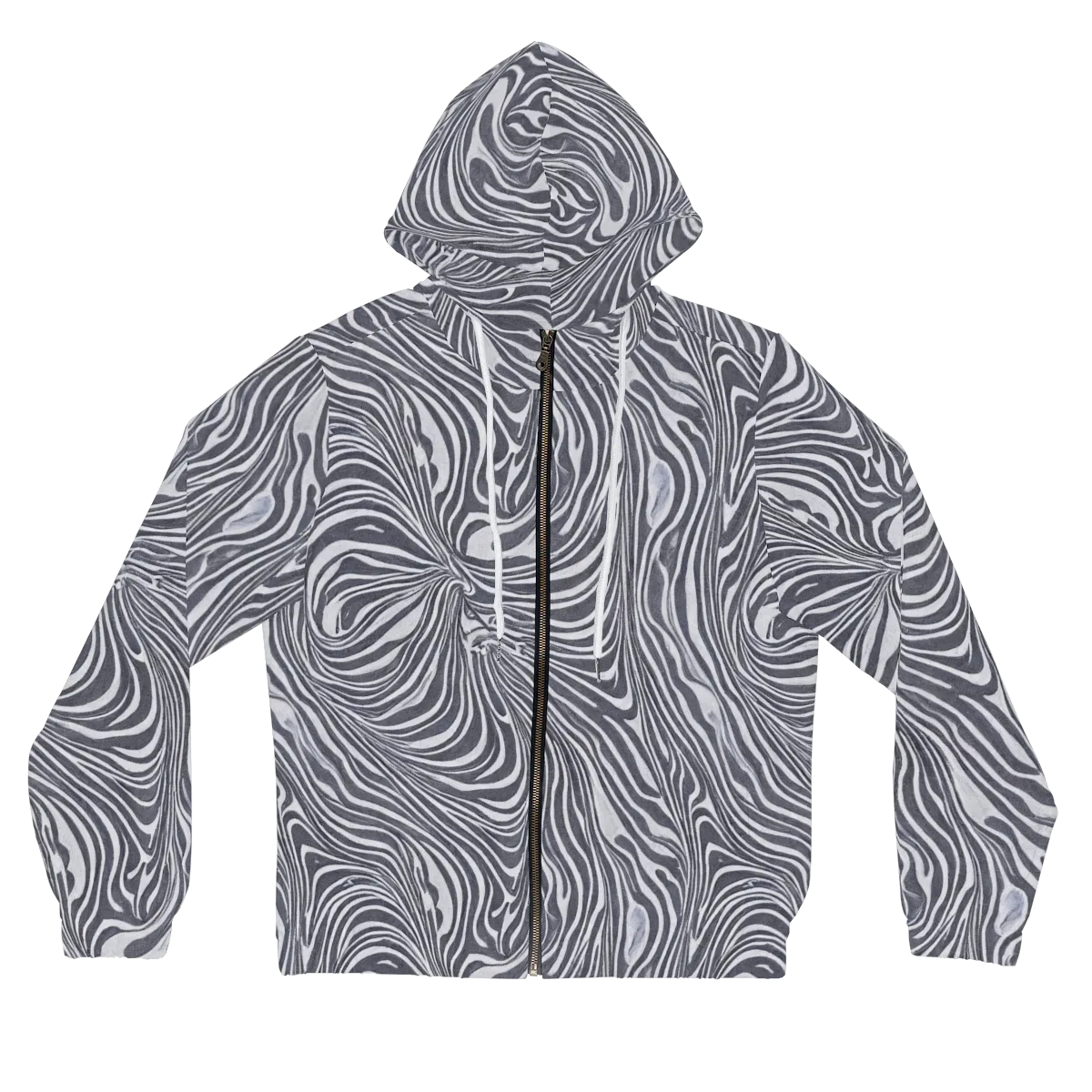 Monochrome Maelstrom on Women's Full-Zip Hoodie — Front