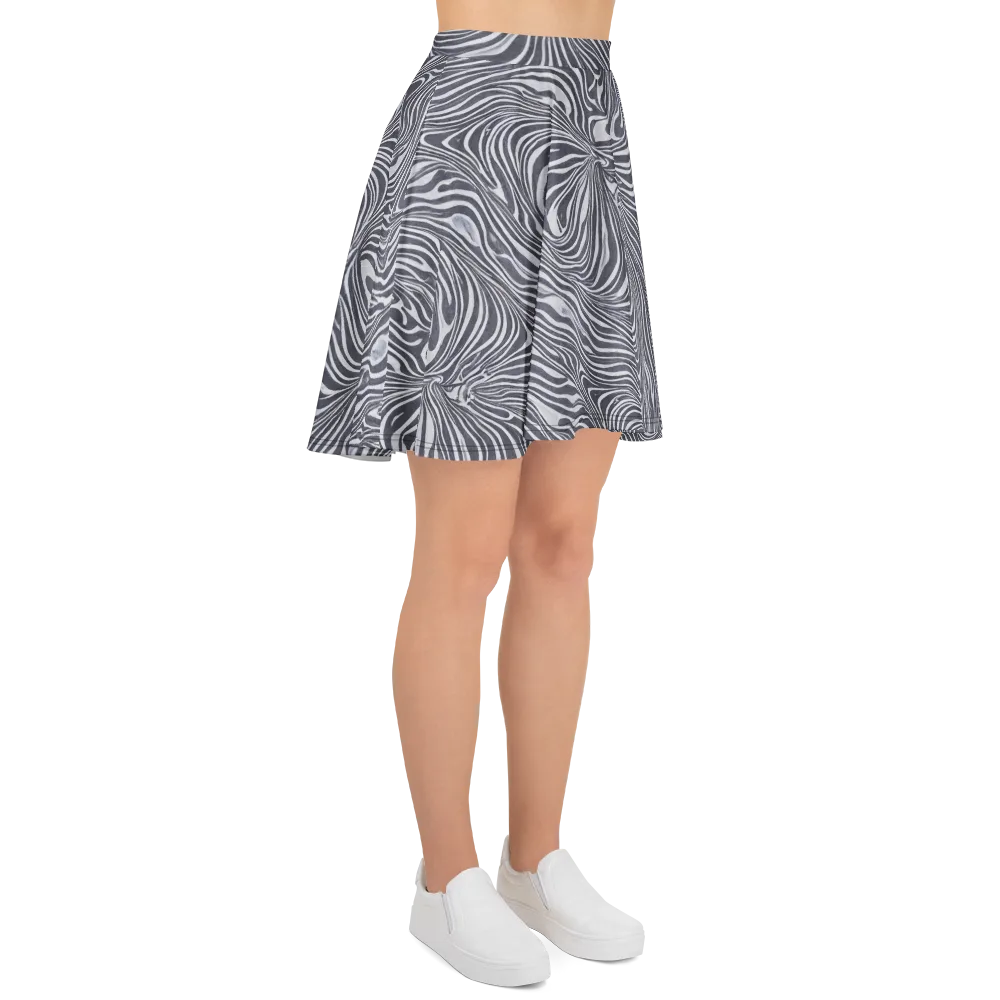 Monochrome Maelstrom on Skater Skirt — Right