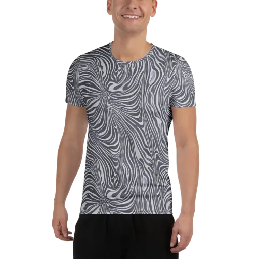 Monochrome Maelstrom on a Men's Athletic T-Shirt