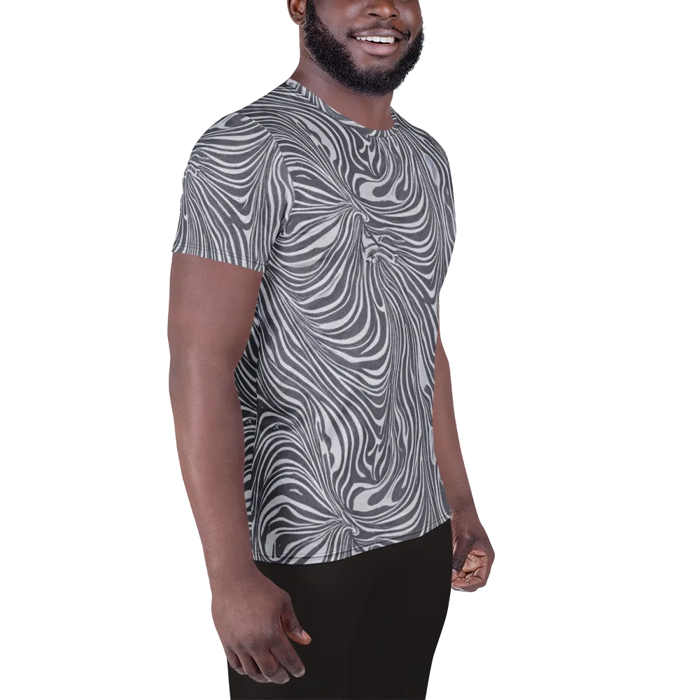 Monochrome Maelstrom on Men's Athletic T-Shirt — Right