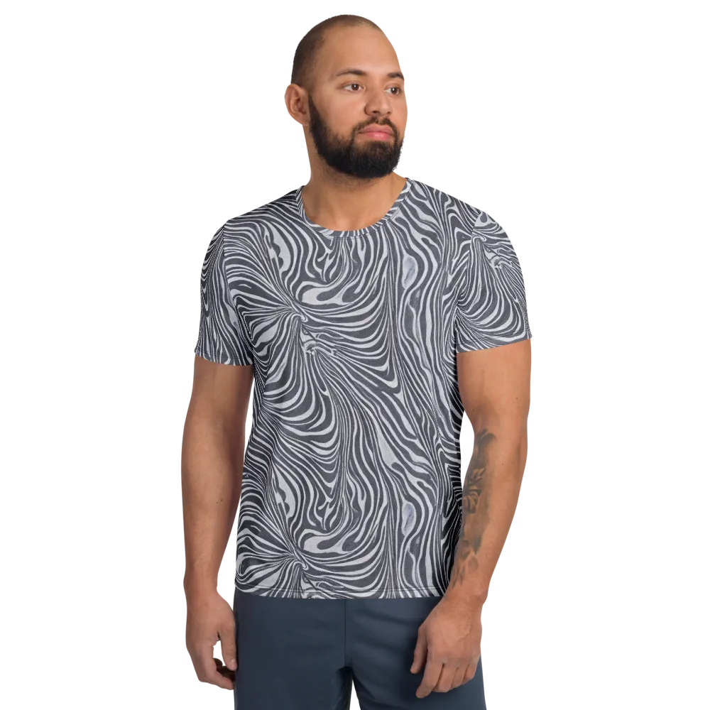 Monochrome Maelstrom on Men's Athletic T-Shirt — Front