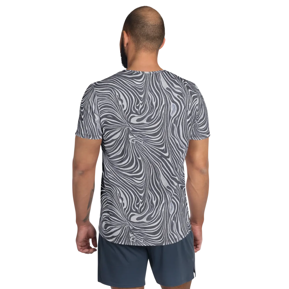 Monochrome Maelstrom on Men's Athletic T-Shirt — Back