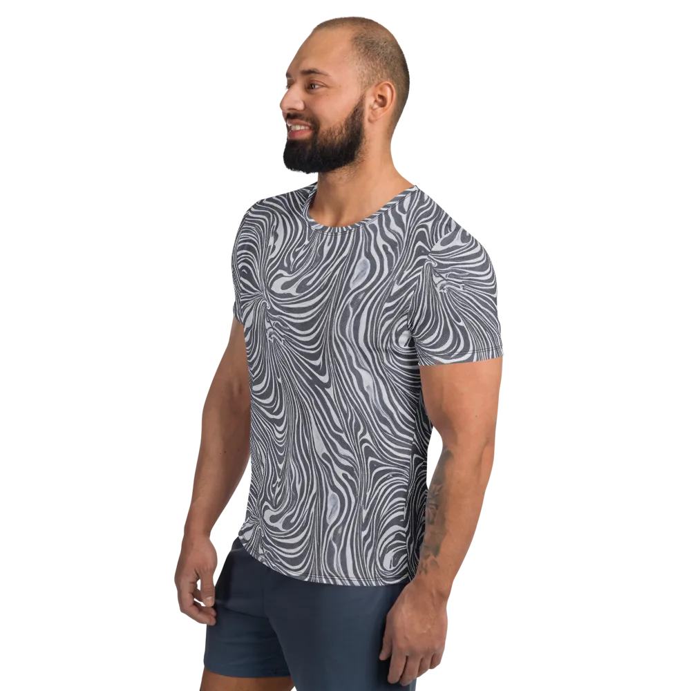 Monochrome Maelstrom on Men's Athletic T-Shirt — Left