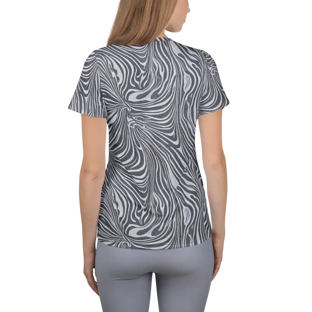 Monochrome Maelstrom on Women's Athletic T-Shirt — Back