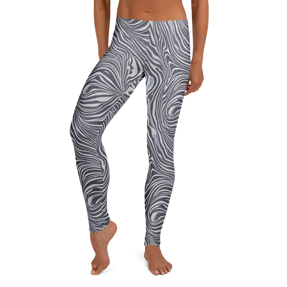 Monochrome Maelstrom on Leggings — Front
