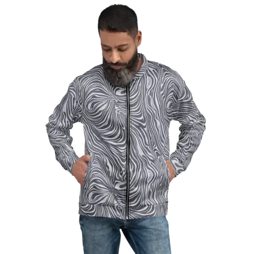 Monochrome Maelstrom on a Bomber Jacket
