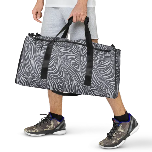 Monochrome Maelstrom on a Duffle Bag