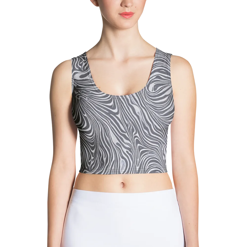 Monochrome Maelstrom on Crop Top — Front