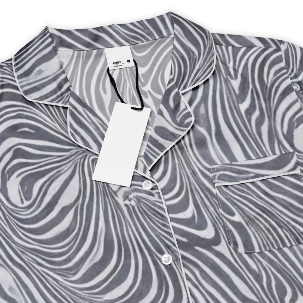 Monochrome Maelstrom on Women's Short Sleeve Pajama Top — Product details