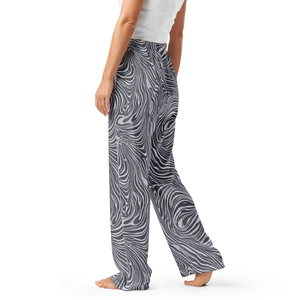 Monochrome Maelstrom on Women's Pajama Pants — Left