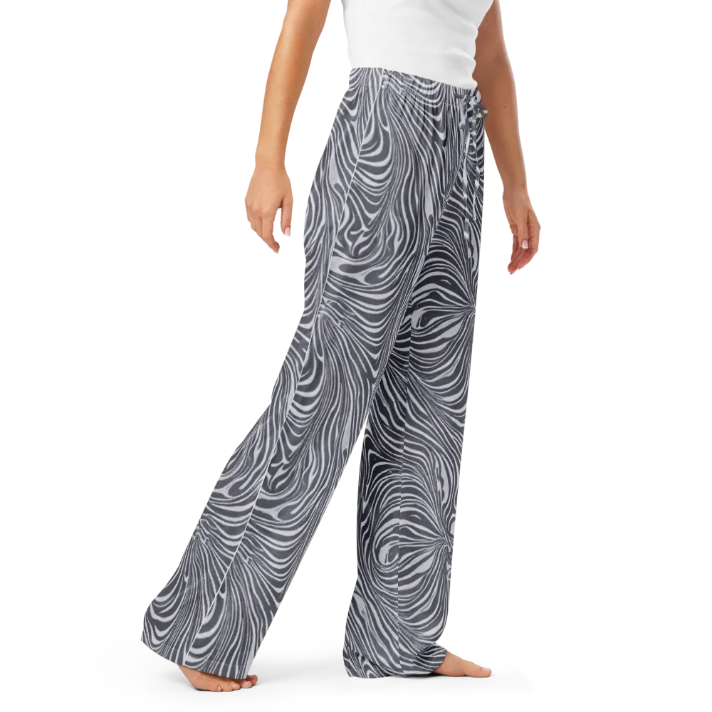 Monochrome Maelstrom on Women's Pajama Pants — Right Front