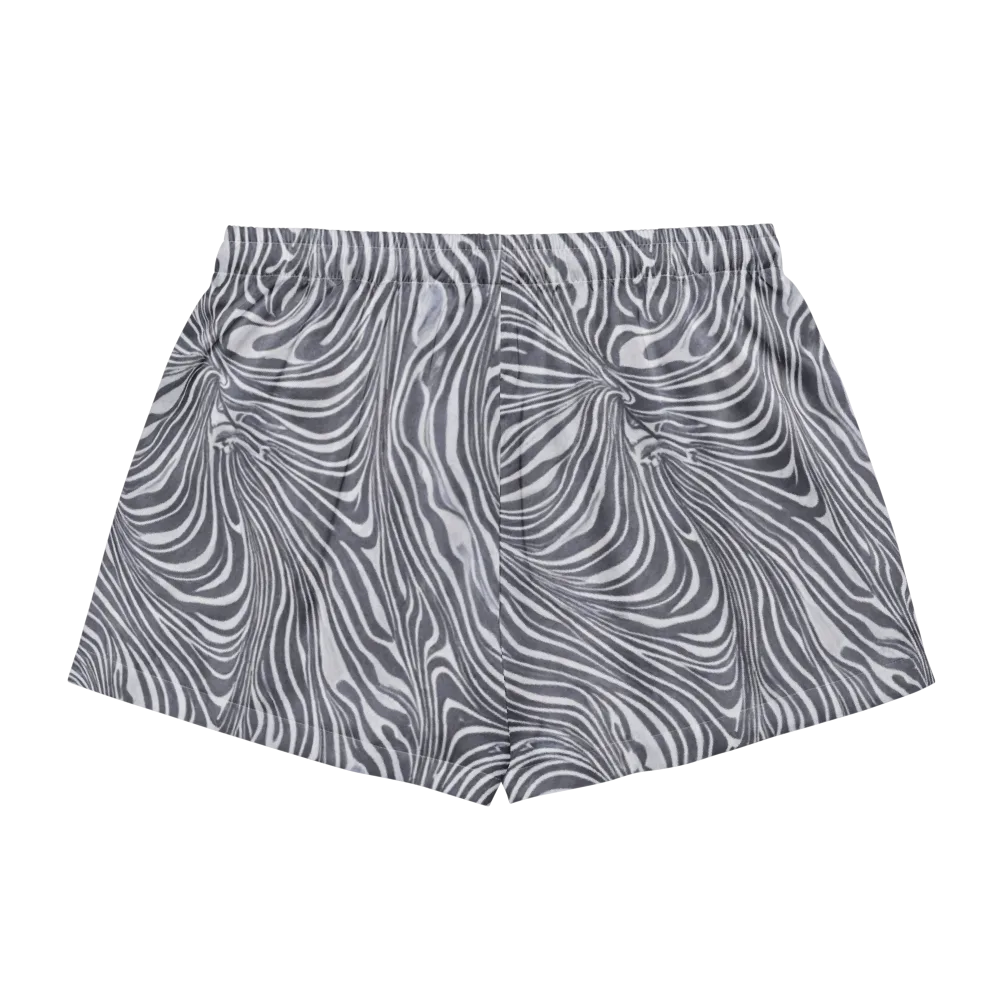 Monochrome Maelstrom on Women's Pajama Shorts — Back
