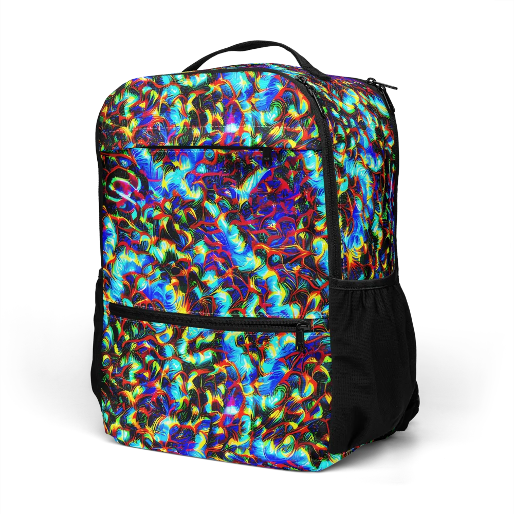 Blue Flame Jungle on Utility Backpack — Left Front