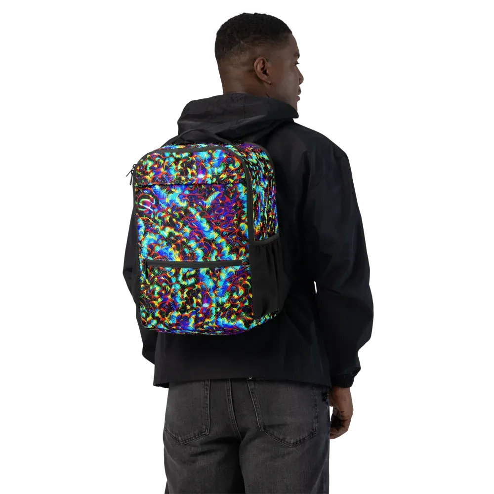Blue Flame Jungle on Utility Backpack — Back