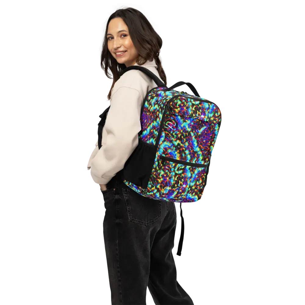 Blue Flame Jungle on Utility Backpack — Back