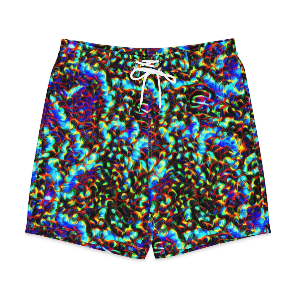 Blue Flame Jungle on Men's Board Shorts — Front