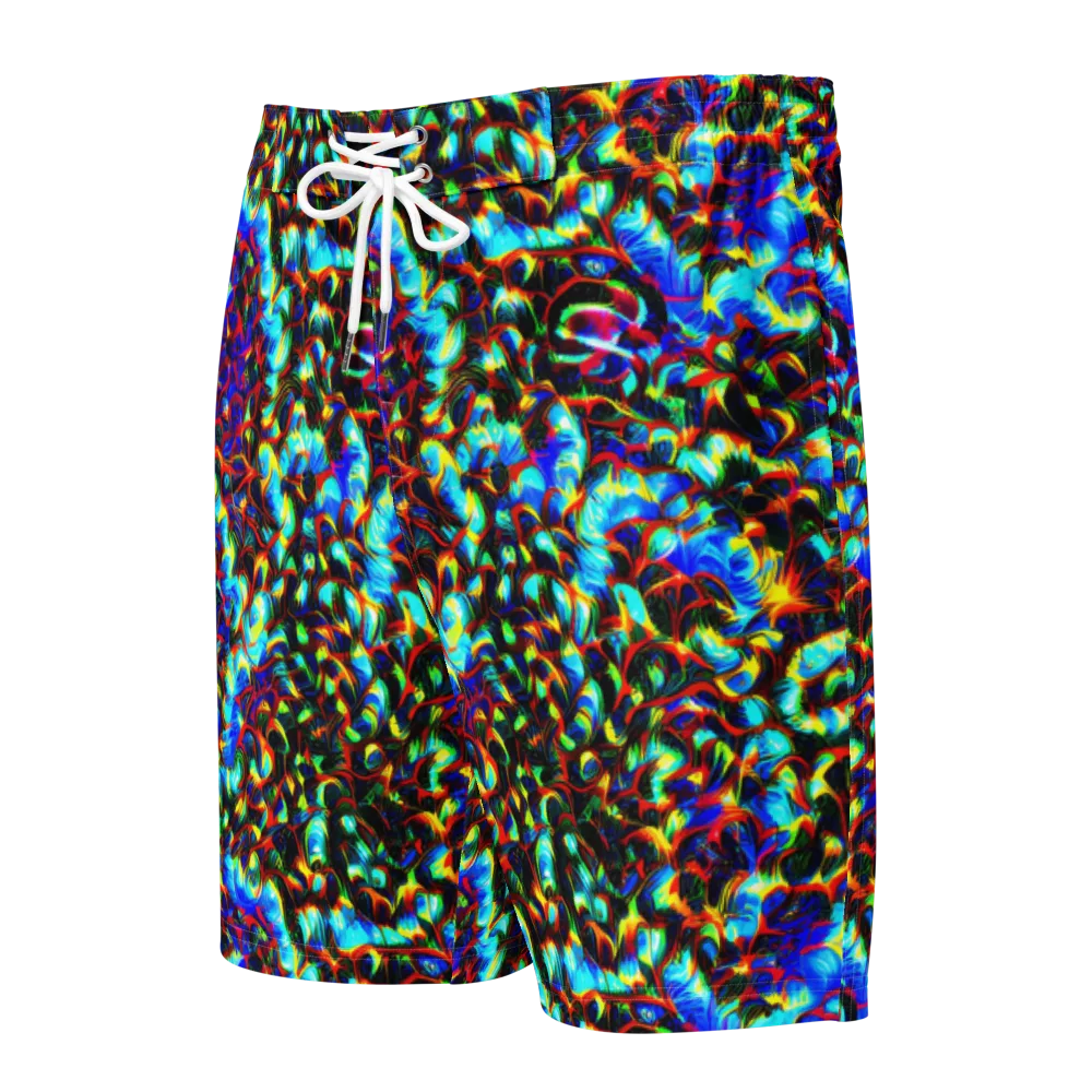 Blue Flame Jungle on Men's Board Shorts — Front