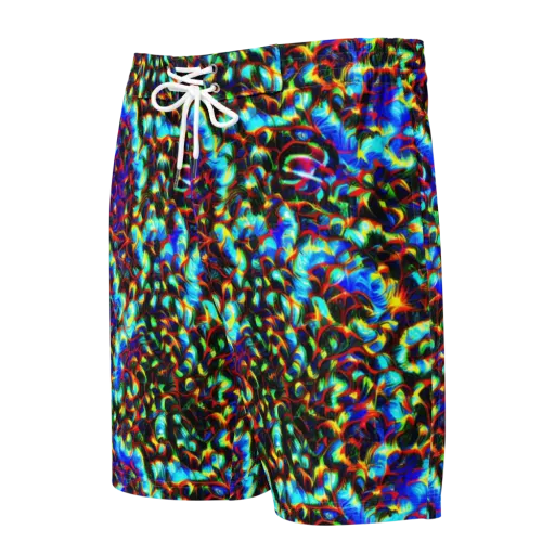 Blue Flame Jungle on a Men's Board Shorts