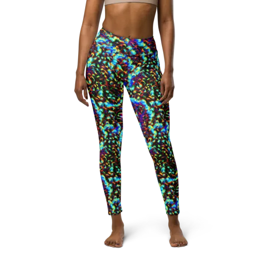 Blue Flame Jungle on a Yoga Leggings