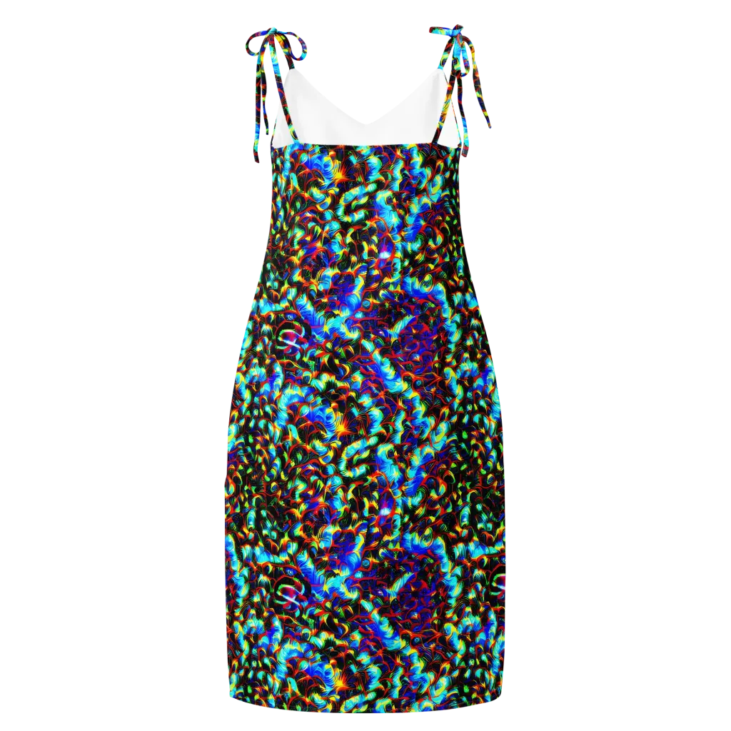 Blue Flame Jungle on Slip Dress — Back