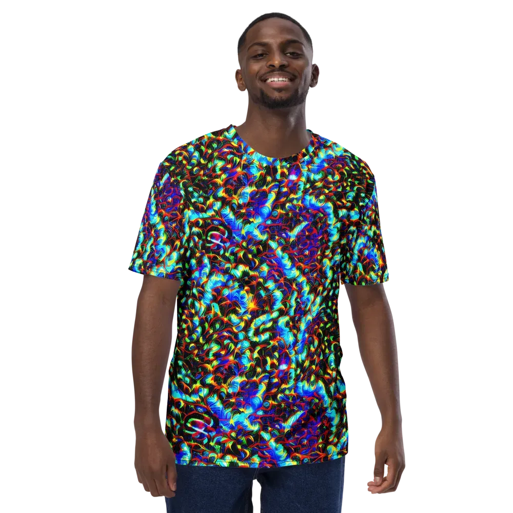 Blue Flame Jungle on Men's Crew Neck T-Shirt — Front