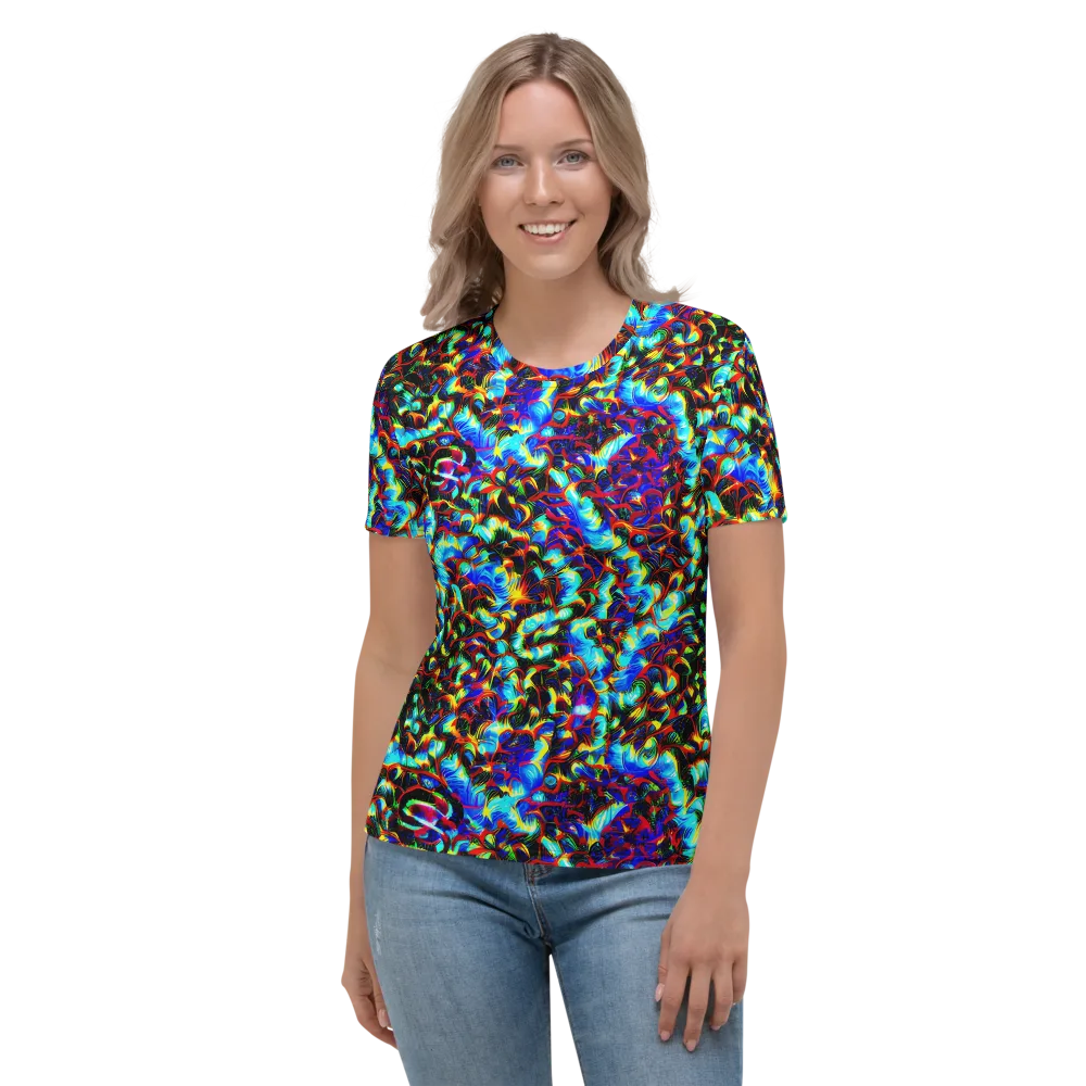 Blue Flame Jungle on Women's Crew Neck T-Shirt — Front