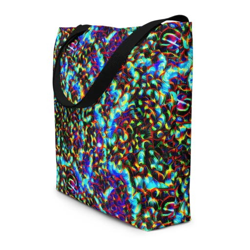 Blue Flame Jungle on a Large Tote Bag W/ Pocket