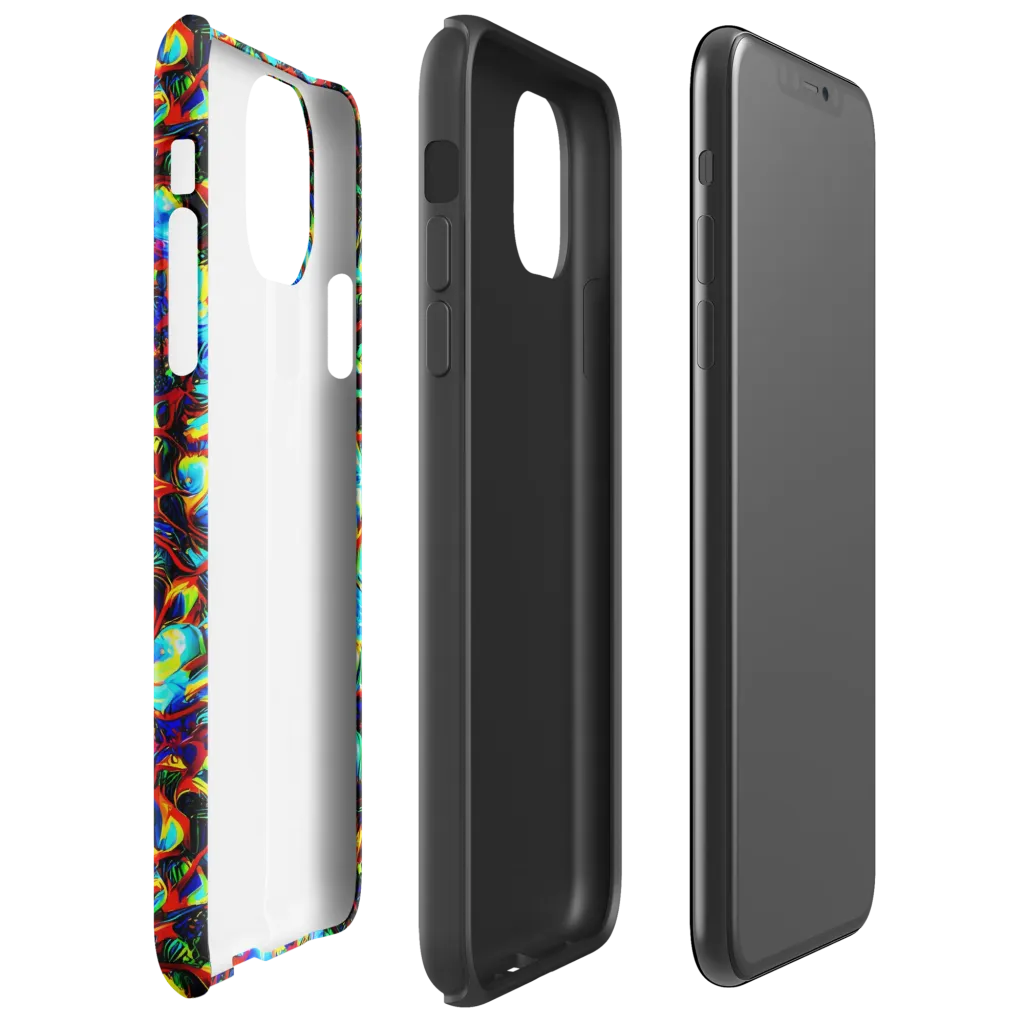 Blue Flame Jungle on Tough Case for iPhone® — Right