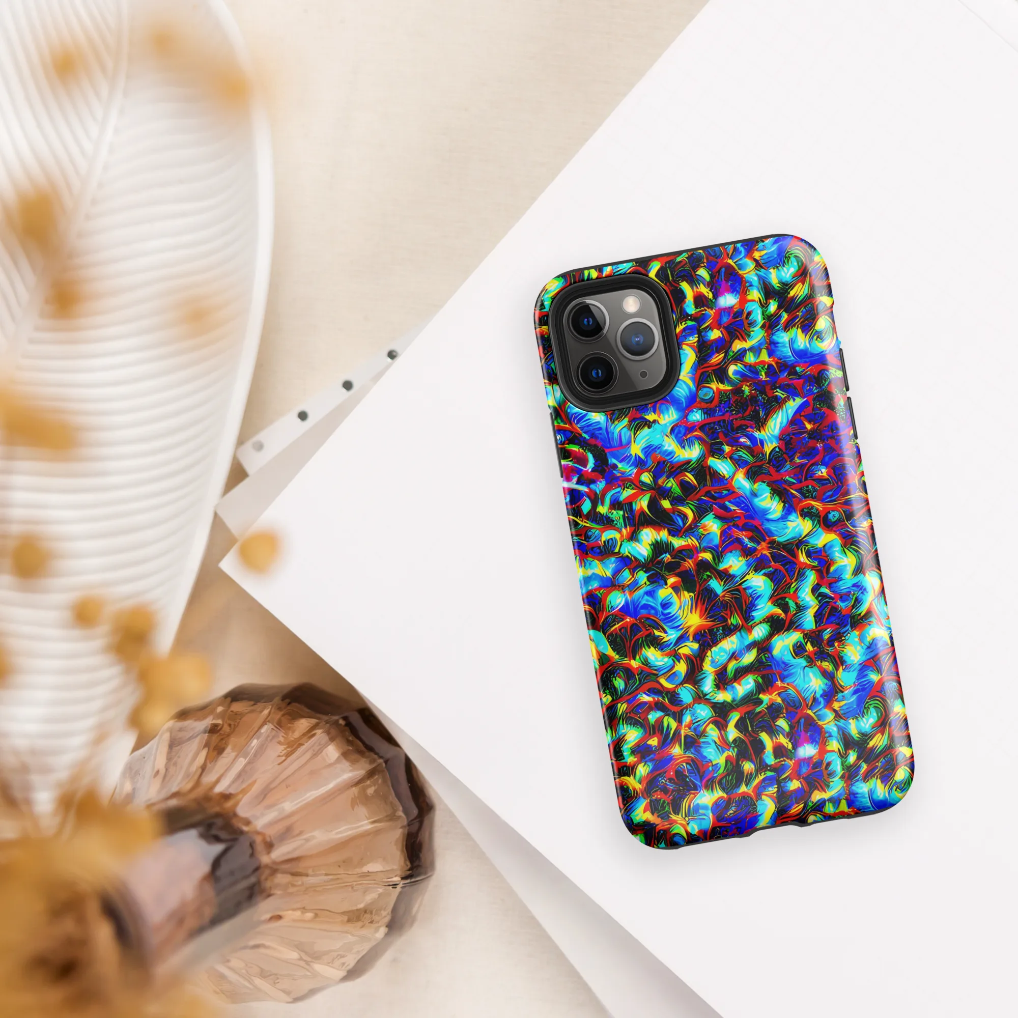 Blue Flame Jungle on Tough Case for iPhone® — Front