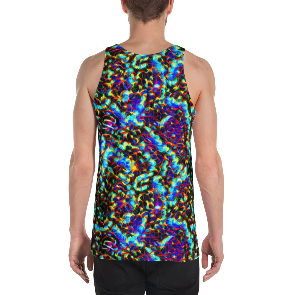 Blue Flame Jungle on Men's Tank Top — Back