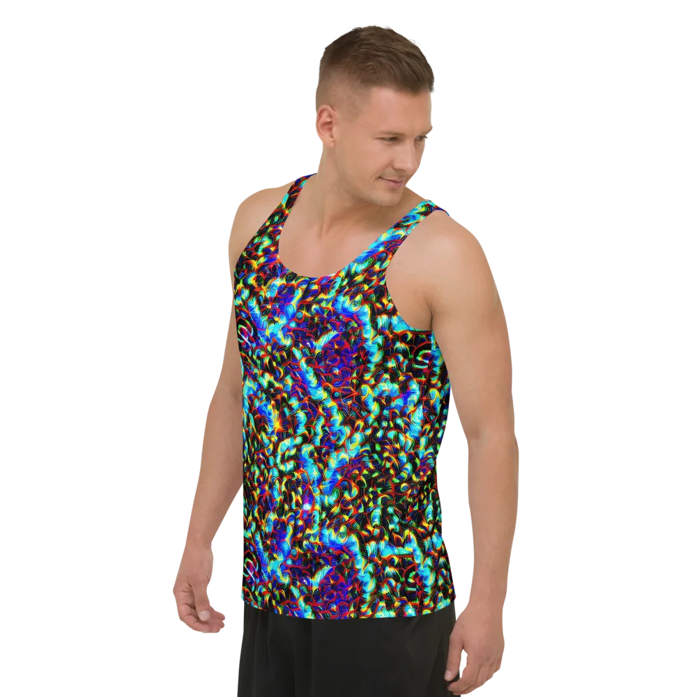Blue Flame Jungle on Men's Tank Top — Left Front