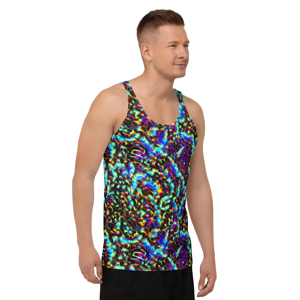 Blue Flame Jungle on Men's Tank Top — Right Front