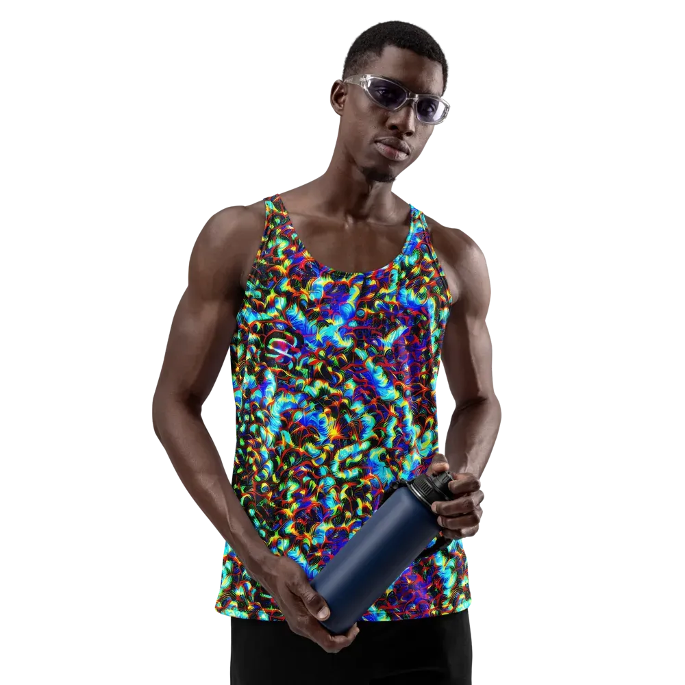 Blue Flame Jungle on Men's Tank Top — Front