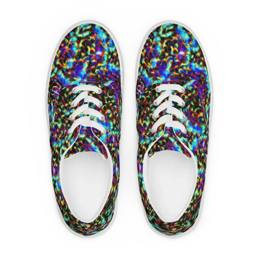Blue Flame Jungle on a Men's Lace-Up Canvas Shoes