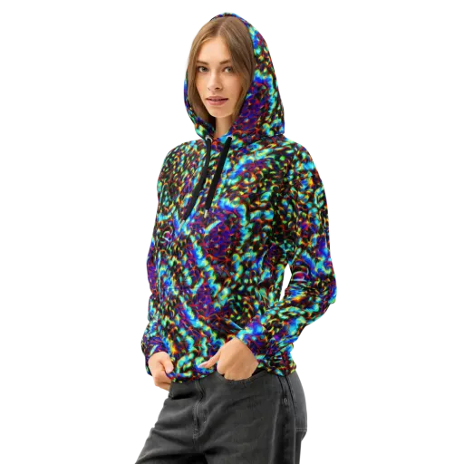 Blue Flame Jungle on a Cotton Hoodie