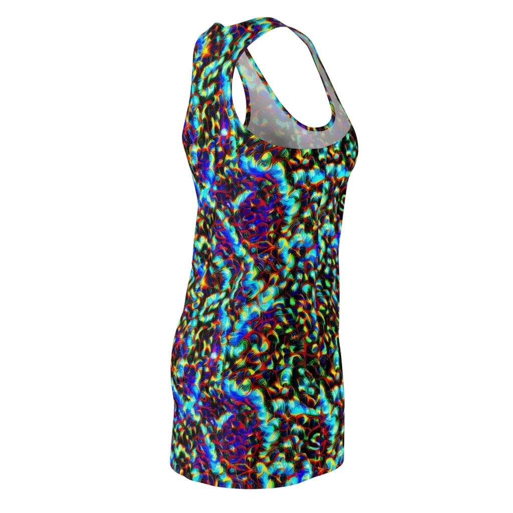 Blue Flame Jungle on Racerback Dress — Back Side